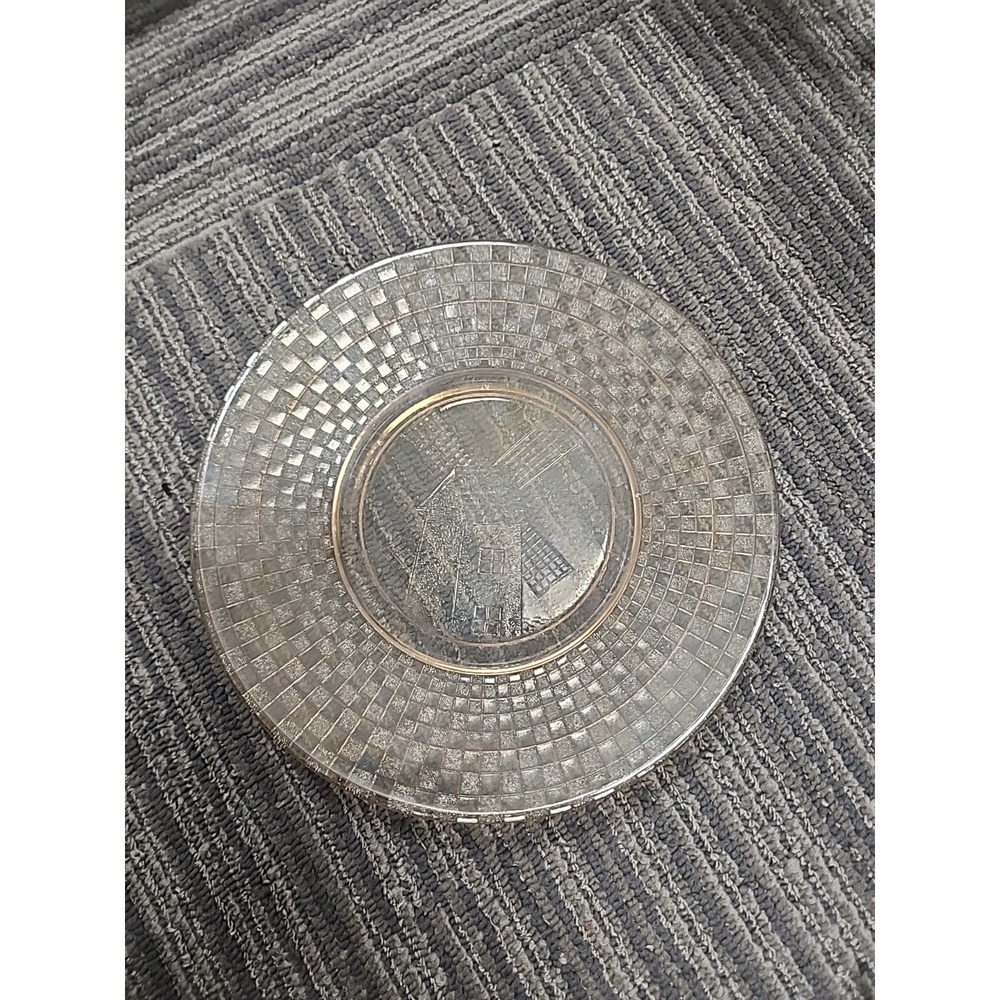 Hazel Atlas Iridized Checkers Windmill Plates. Vintage. Amber.